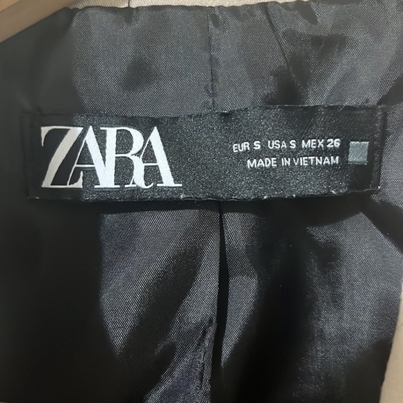 Zara Beige Single Breasted Oversized Blazer - Picture 2 of 4